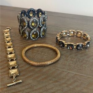 Gold and Black Jewelry Set (4-piece)